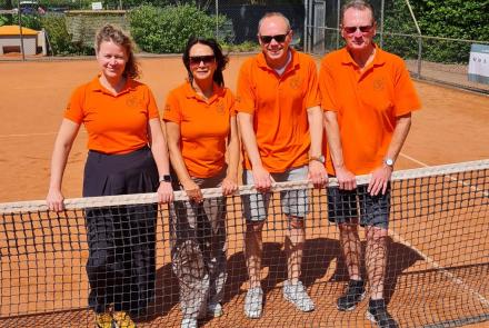 Organisatie toernooi, Inger, Sylvia, Hans en Cor